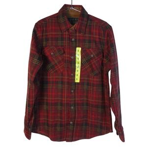 Jachs New York Plaid Heavyweight Flannel Shirt Men Small Button Down NEW